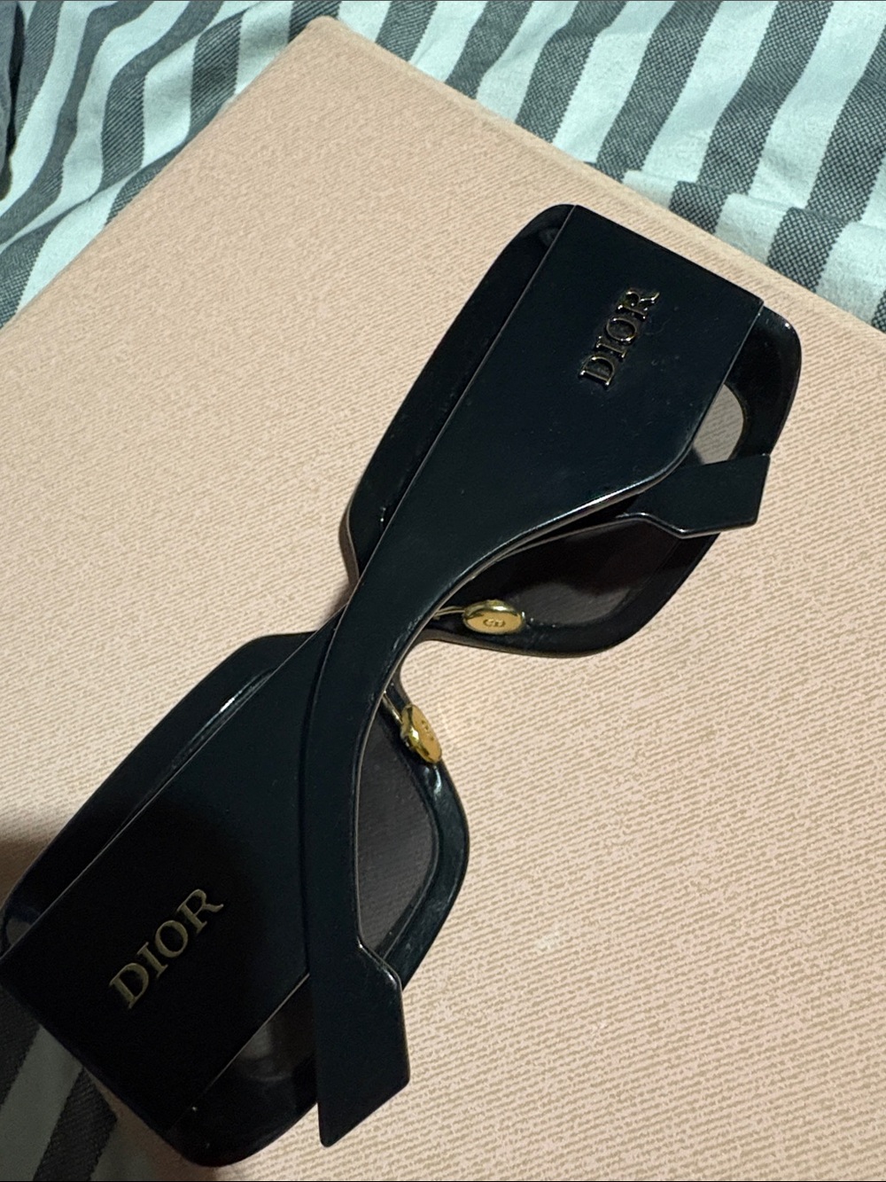 Dior Black Sunglasses with Gold Accents